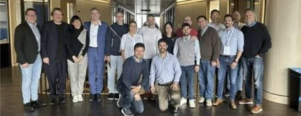 Group photo of an executive session at UCL School of Management with the leadership team of an international industrial group